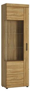 Corco Tall Left Handed Display Cabinet In Grandson Oak