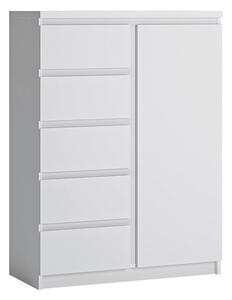 Fank Wooden 1 Door 5 Drawers Sideboard In Alpine White