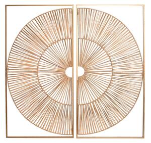 Wall Decoration Home ESPRIT Golden Natural 50 x 2 x 100 cm (2 Pieces)