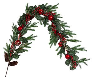 Christmas garland Romimex Red Green Golden Polyethylene Fir Christmas Baubles 20 x 150 x 20 cm