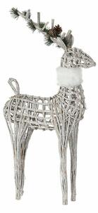 Christmas bauble DKD Home Decor Reindeer White wicker Plastic 53 x 19 x 90 cm