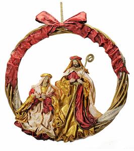 Christmas bauble DKD Home Decor Red Golden Plastic Crown 50 x 5 x 50 cm