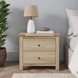 Olney Wide 2 Drawer Bedside Table