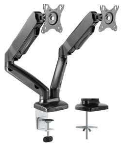 Midvale Double Arm Swivel Gas Spring Desk Mount Monitor Stand - Black