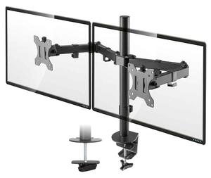 Midvale 32'' Double Arm Swivel Metal Desk Mount Monitor Stand - Black