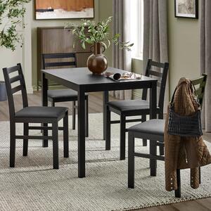 Keene Wooden Dining Table With 4 Chairs - Black