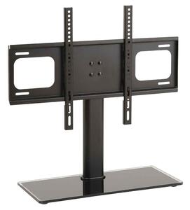 Flanders 60'' Universal Fixed Table Top Glass Base TV Stand - Black