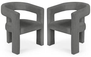 Siena Grey Fabric Dining Chairs - Pair