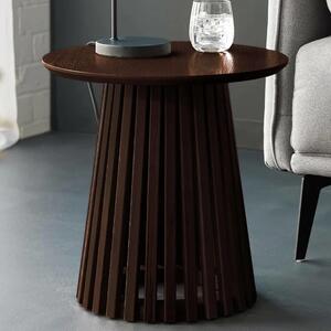 Orono Wooden Round Lamp Table - Dark Brown