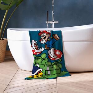 Super Mario Cotton Beach Towel Blue