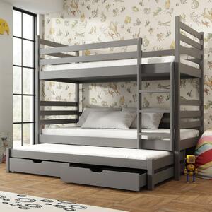 Thorsby Wooden Bunk Bed Without Mattress And Trundle In Graphite