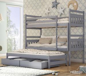 Sarnia Wooden Bunk Bed Without Mattress And Trundle In Grey