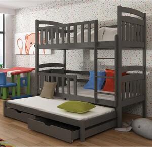 Vernal Wooden Bunk Bed Without Mattress And Trundle In Graphite