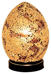 Apollo Mini Mosaic Glass Egg Table Lamp In Autumn Gold