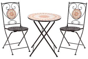 Outsunny 3 Piece Mosaic Bistro Set, 2 Folding Chairs & 1 Round Table, Outdoor Furniture for Balcony, Poolside, Yellow