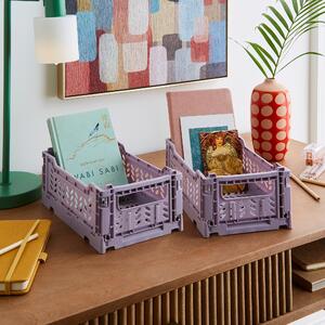 Pack of 2 Foldable Crates Lilac