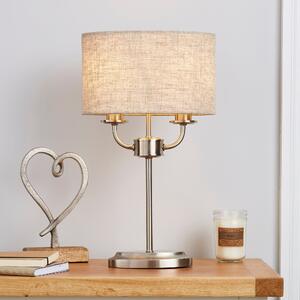 Preston Oval Table Lamp Silver