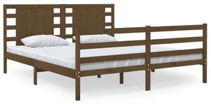 Bed Frame Honey Brown Solid Wood Pine 150x200 cm King Size