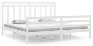 Bed Frame White Solid Wood 200x200 cm