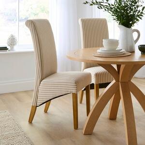 Set of 2 Chester Linford Stripe Dining Chairs, Fabric