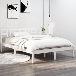 Bed Frame White Solid Wood 135x190 cm Double