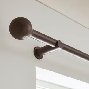 Contemporary Ball Fixed Metal Curtain Pole with Rings