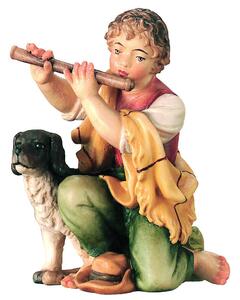 Shepherd with flute and dog for Nativity scene - Royal