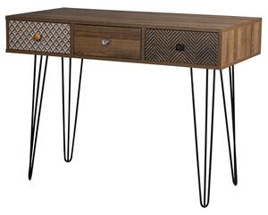 Cassava Wooden Laptop Desk With Black Legs - Dark Oak