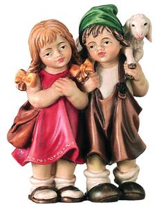 Child couple with a sheep for Nativity scene - Royal