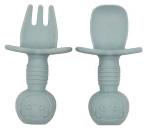 BLW Essentials Silicone Training Cutlery Set-Dusky Blue