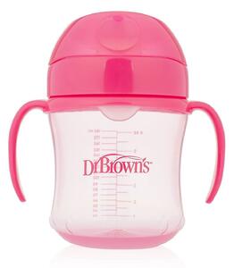 Dr. Brown's 180ml Soft Mouth Transition Cup - Pink, 6+ Months