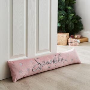 Catherine Lansfield Sparkle Velvet 90cm x 20cm Draught Excluder Pink