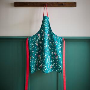 Catherine Lansfield Holly And Mistletoe Apron Green