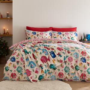 Catherine Lansfield Jolly Jumpers Duvet Cover Bedding Set Cream