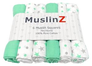 MuslinZ 6 Pack Muslin Squares 70x70cm - Mint