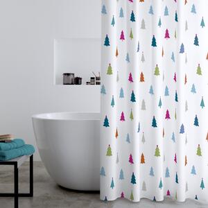 Catherine Lansfield Christmas Tree Shower Curtain White