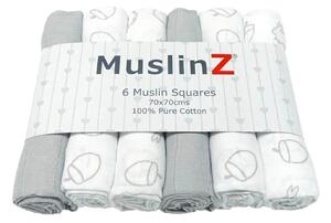 MuslinZ 6 Pack Muslin Squares 70x70cm - Woodland