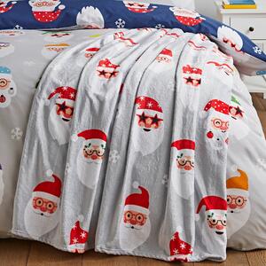 Catherine Lansfield Santa Spec-Tacular 130cm x 170cm Throw Grey