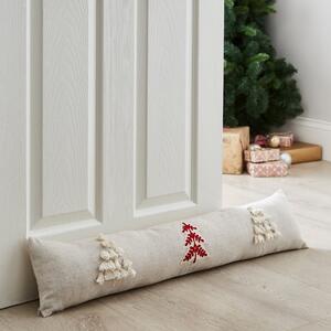 Catherine Lansfield Tufted Christmas Tree 90cm x 20cm Draught Excluder Natural