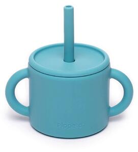 Pippeta Silicone Cup + Straw - Aqua Blue