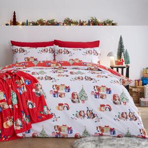 Catherine Lansfield Christmas Guinea Pig Duvet Cover Bedding Set White