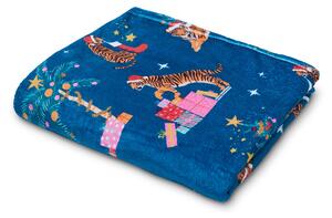 Catherine Lansfield Christmas Tiger 130cm x 170cm Throw Navy