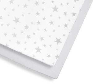 Snüz Cot & Cot Bed 2 Pack Fitted Sheet - Grey Stars