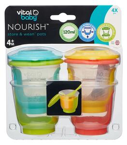 Vital Baby NOURISH Store & Wean Pots 120ml 4 pcs