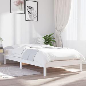 Bed Frame White 100x200 cm Solid Wood Pine