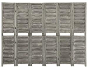 6-Panel Room Divider Grey 214x166 cm Solid Wood