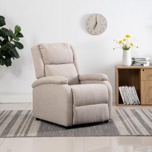 TV Recliner Chair Cream Fabric