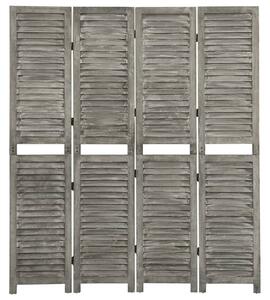 4-Panel Room Divider Grey 143x166 cm Solid Wood