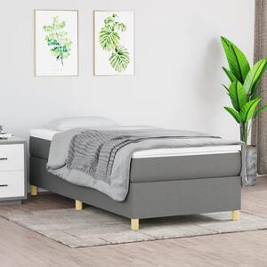 Box Spring Bed Frame Dark Grey 90x190 cm Single Fabric