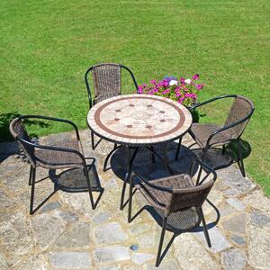 Riverside 91cm Patio with 4 Springdale Chairs Set Brown
